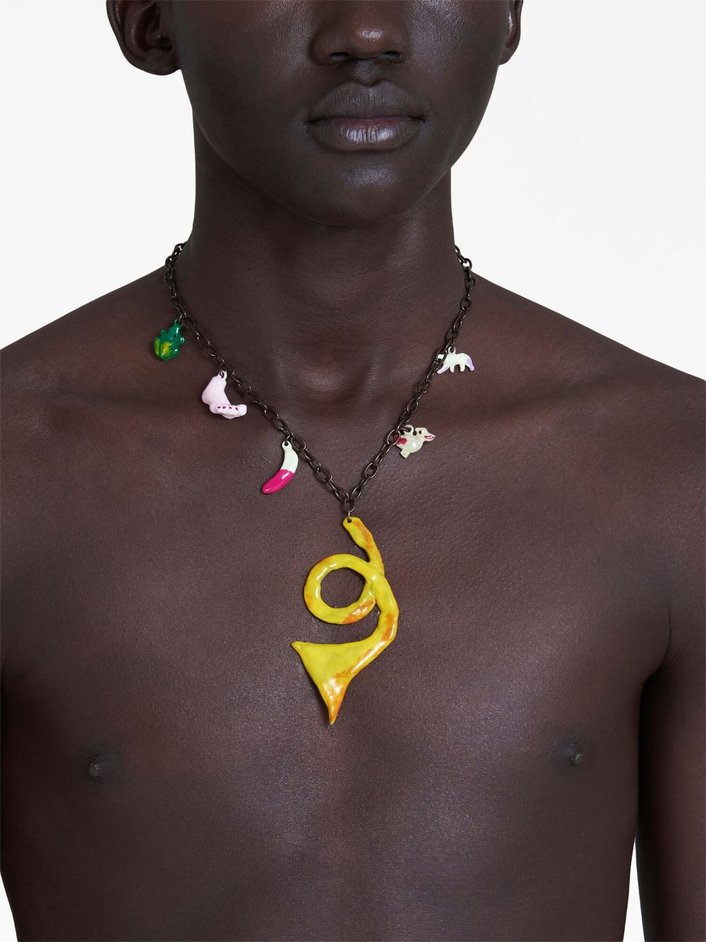 Bead-Detailing Chain-Link Necklace