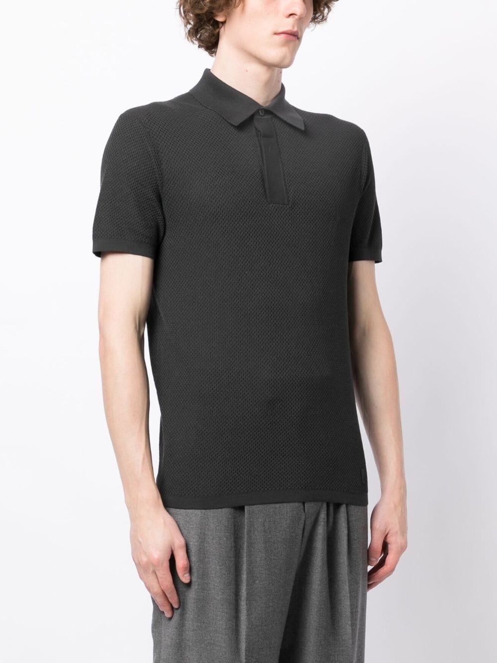 Meshed Cotton Polo Shirt
