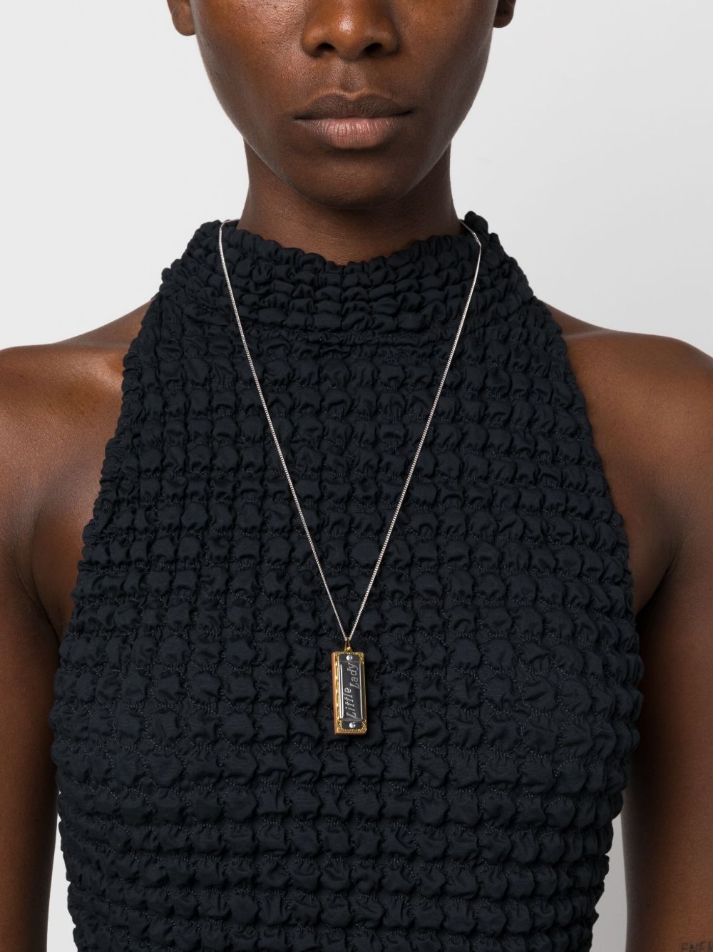 Harmonica logo-engraved necklace