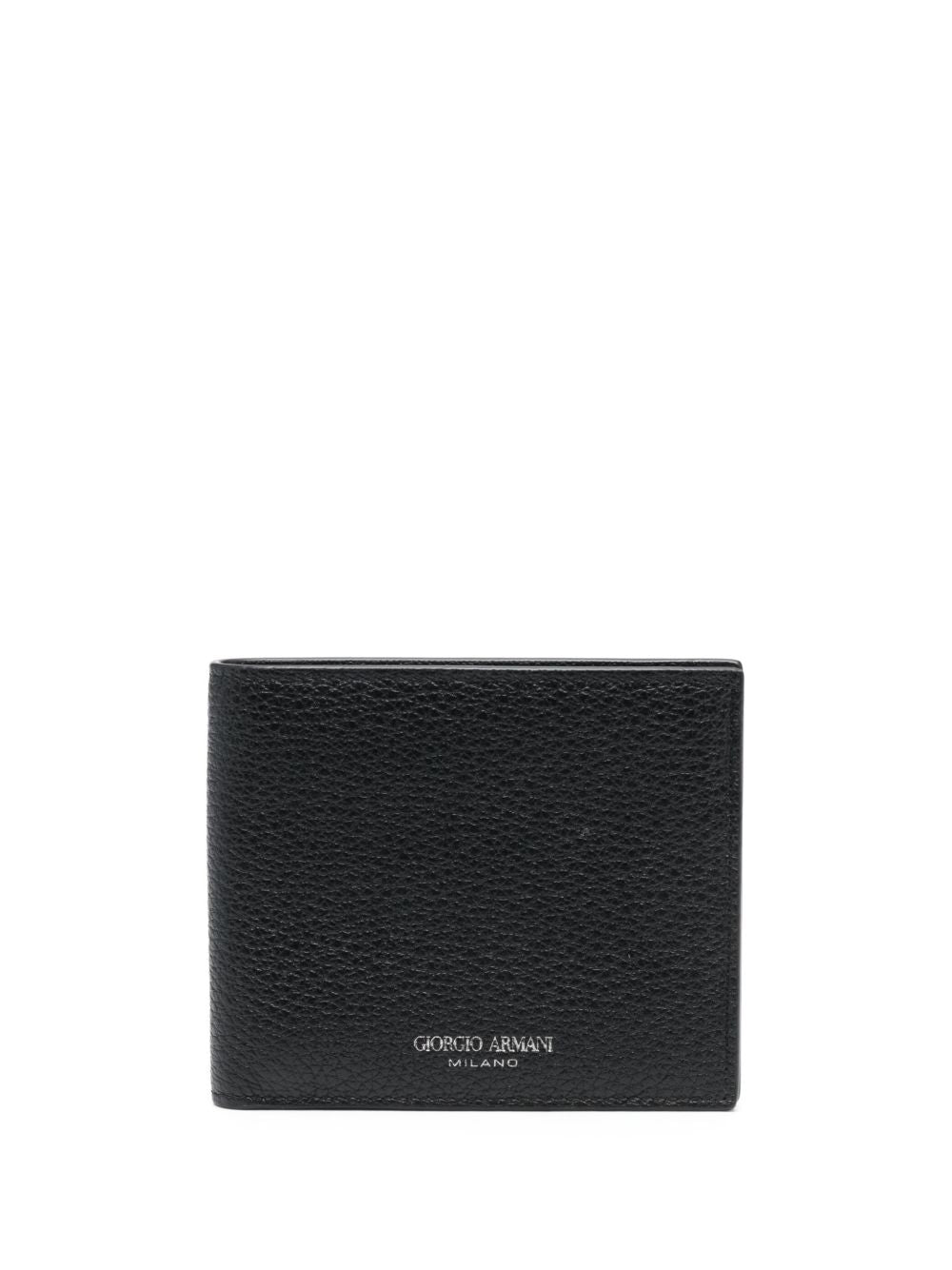 grained-textured leather wallet
