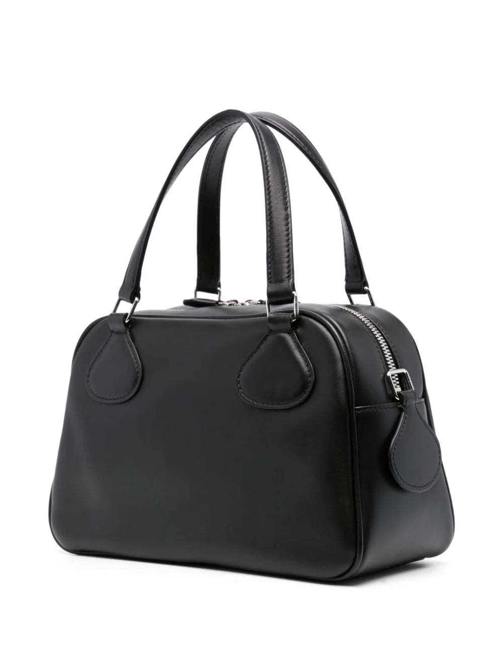 Logo-Appliqué Leather Bowling Bag