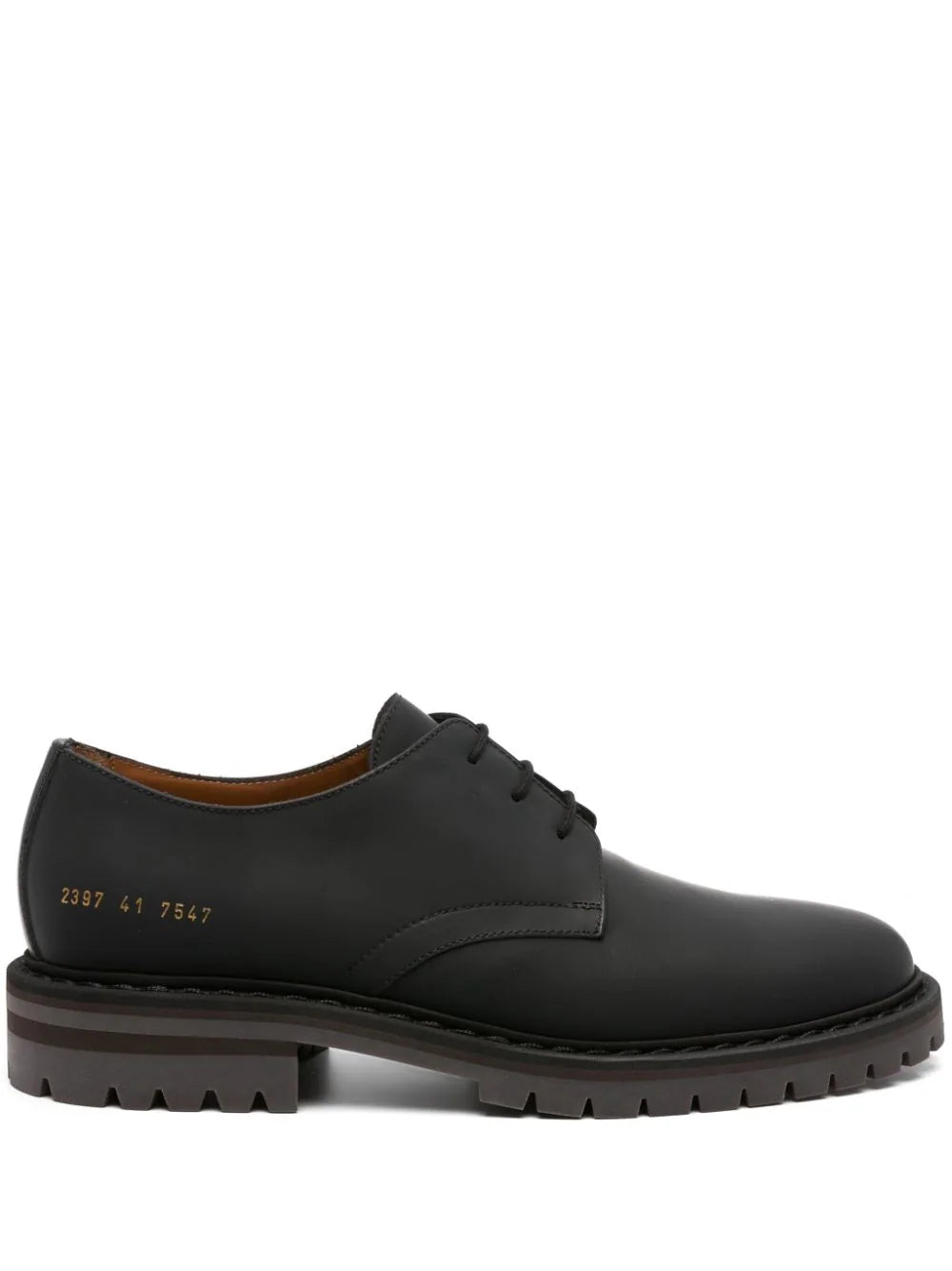 Common Projects Serial Number Print Leather Derby Shoes
