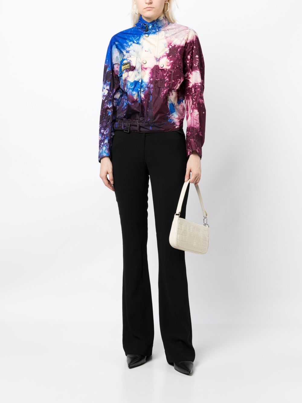 Graphic-Print Patch-Detail Jacket