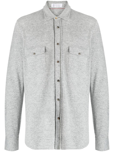Spread-Collar Wool-Blend Cardigan