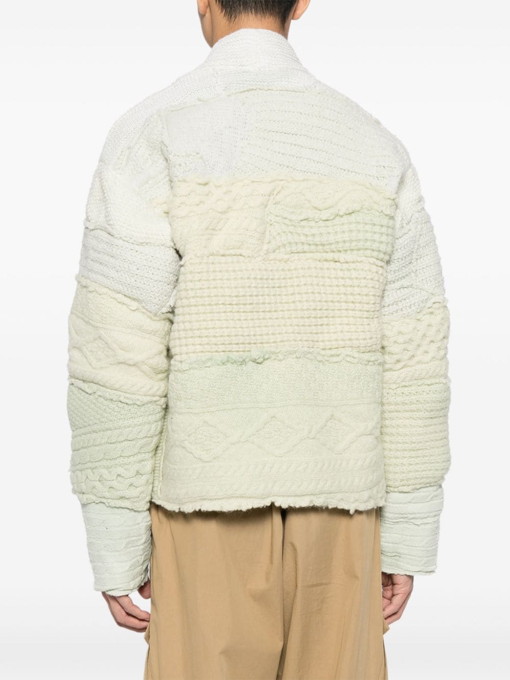 Patchwork-Knit Wool Jacket