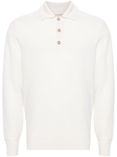Waffle Knit Cashmere Polo Shirt