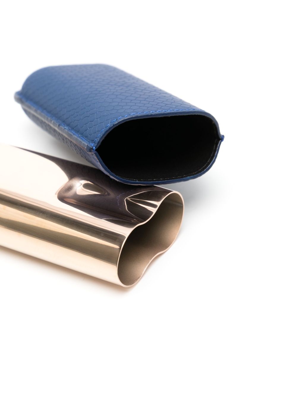 Lizard Skin-Effect Leather Cigar Case