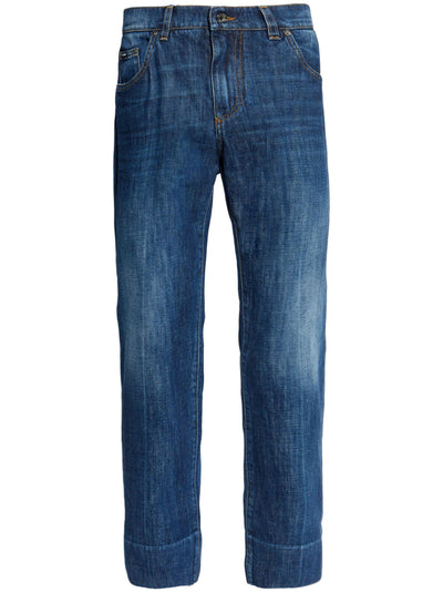 Logo-Plaque Straight-Leg Jeans