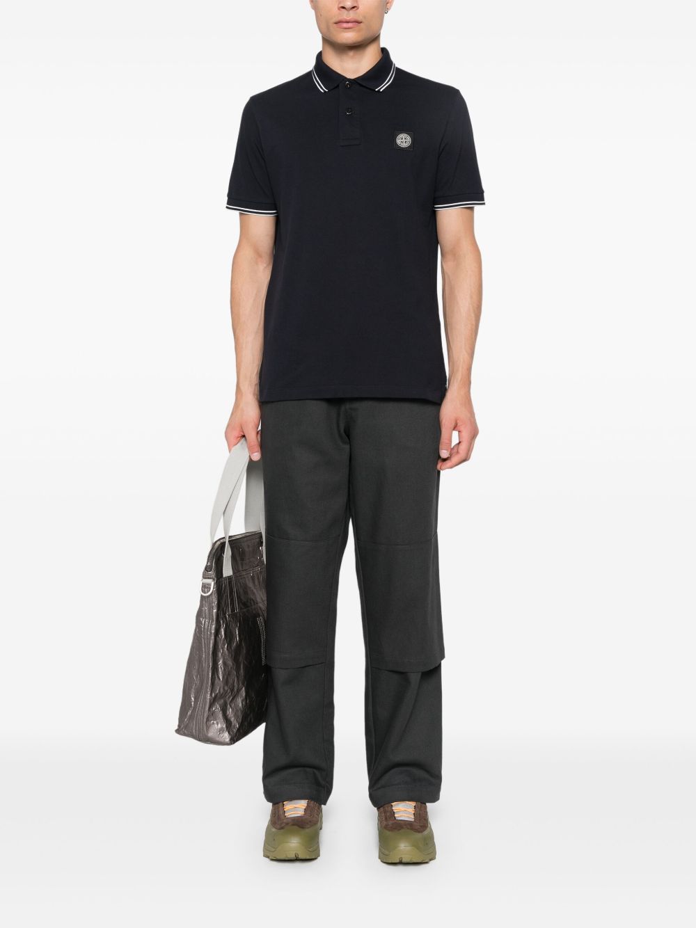 Compass-motif polo shirt
