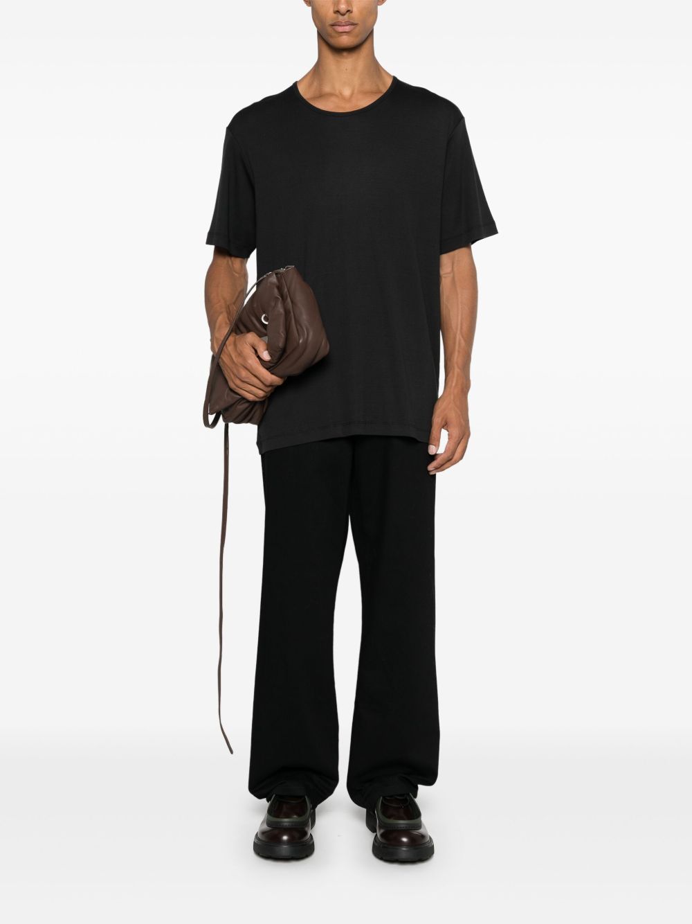 ribbed U-neck T-shirt