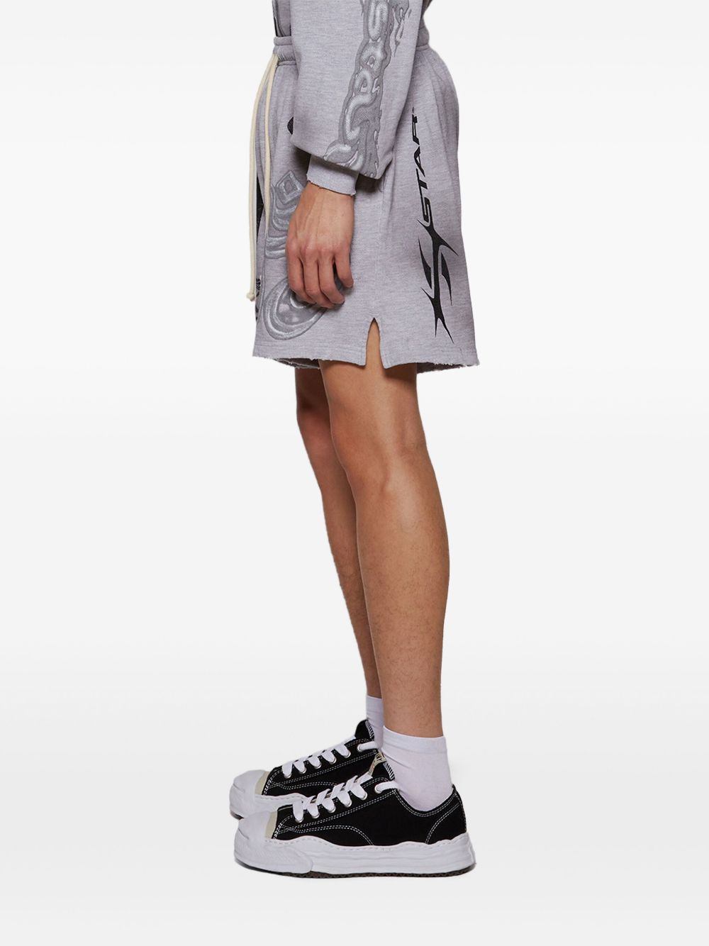 graphic-print shorts