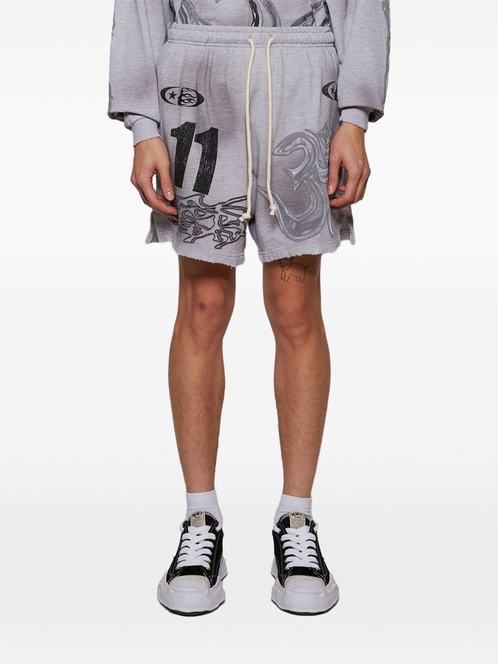 graphic-print shorts