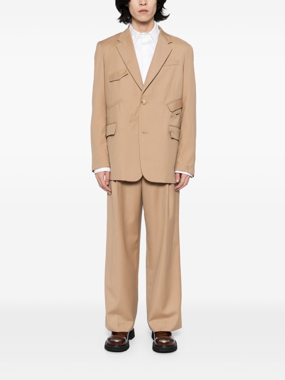 slashed wide-leg trousers