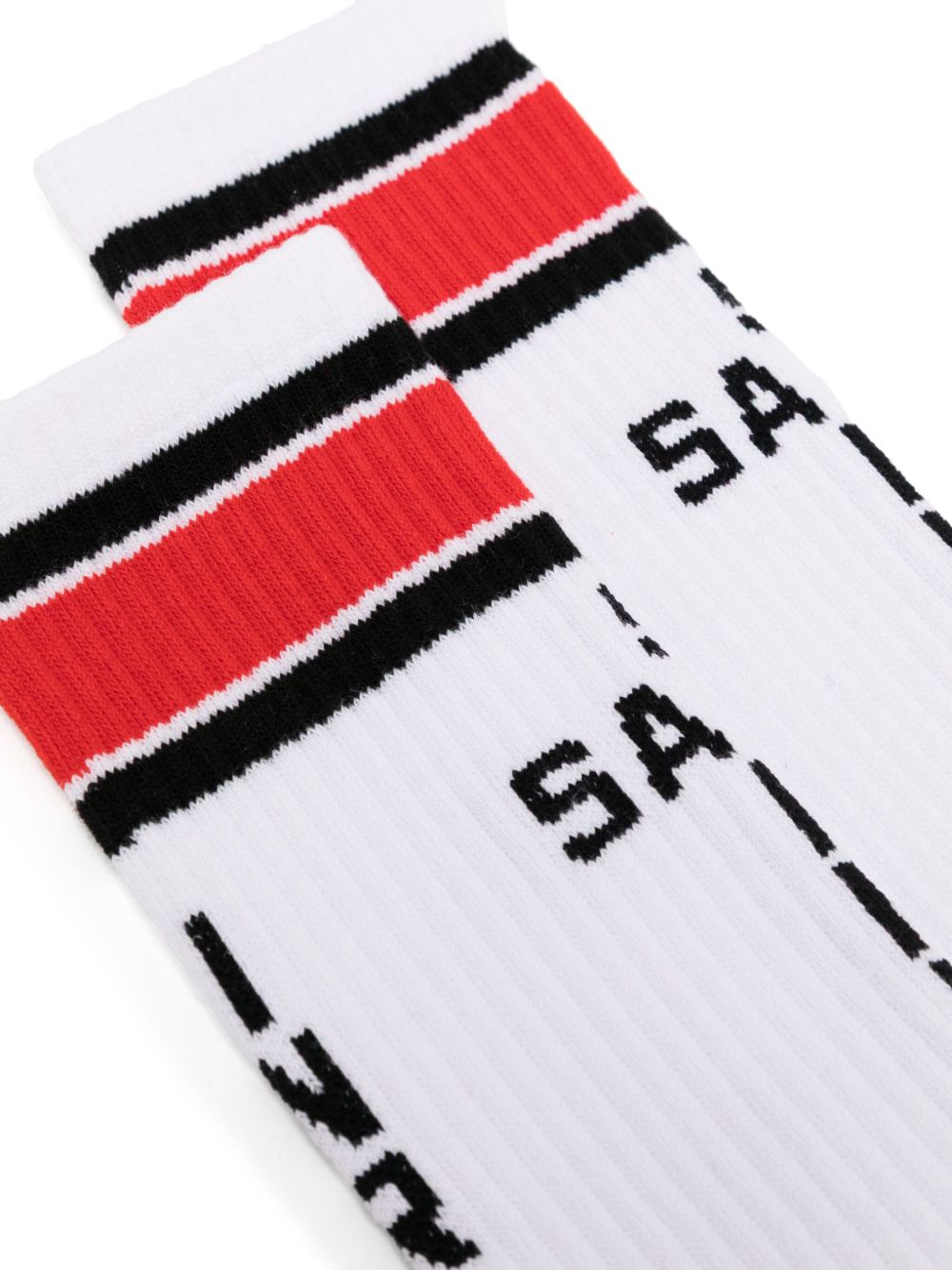 intarsia-knit logo socks
