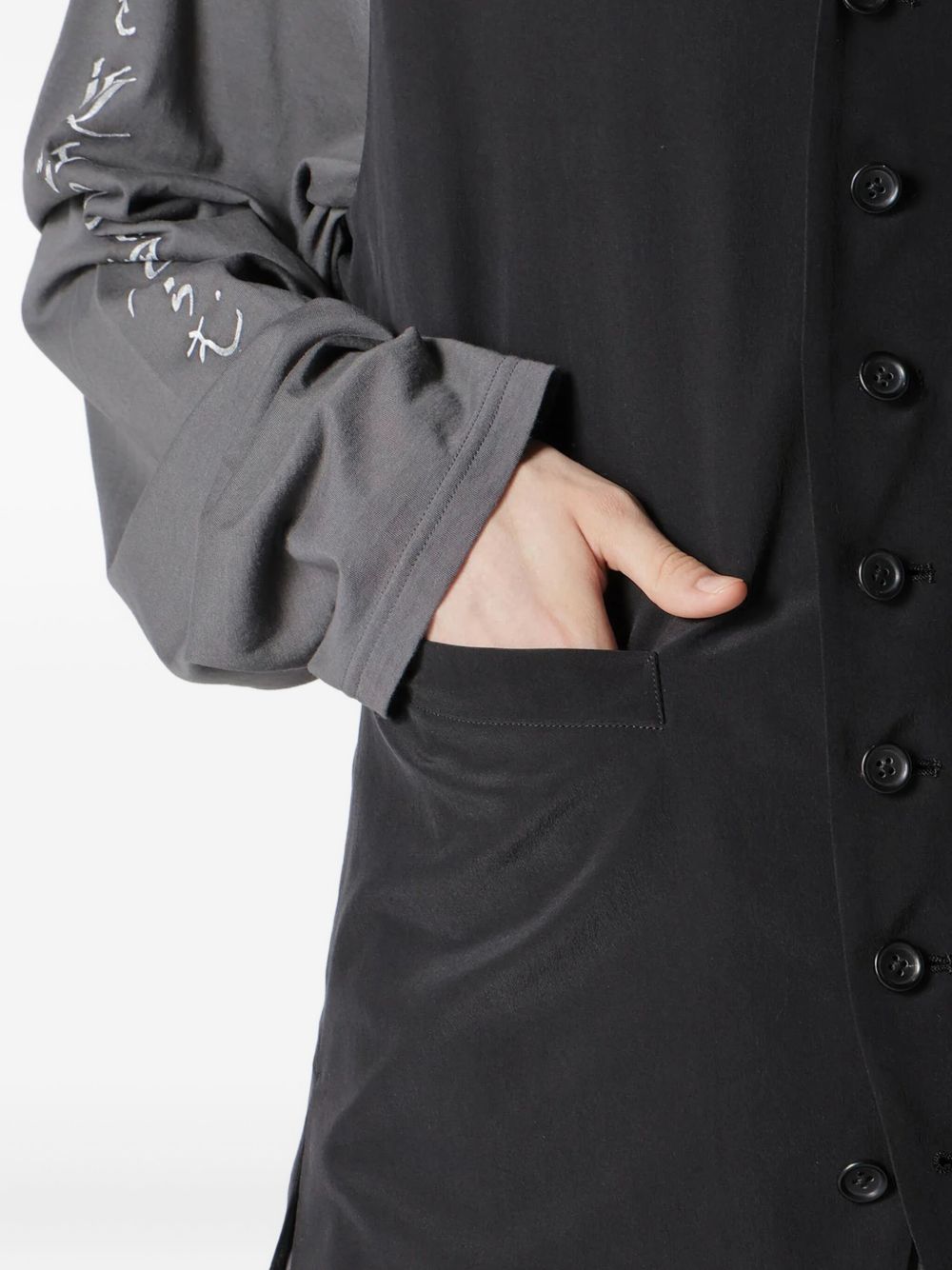 button-up text vest