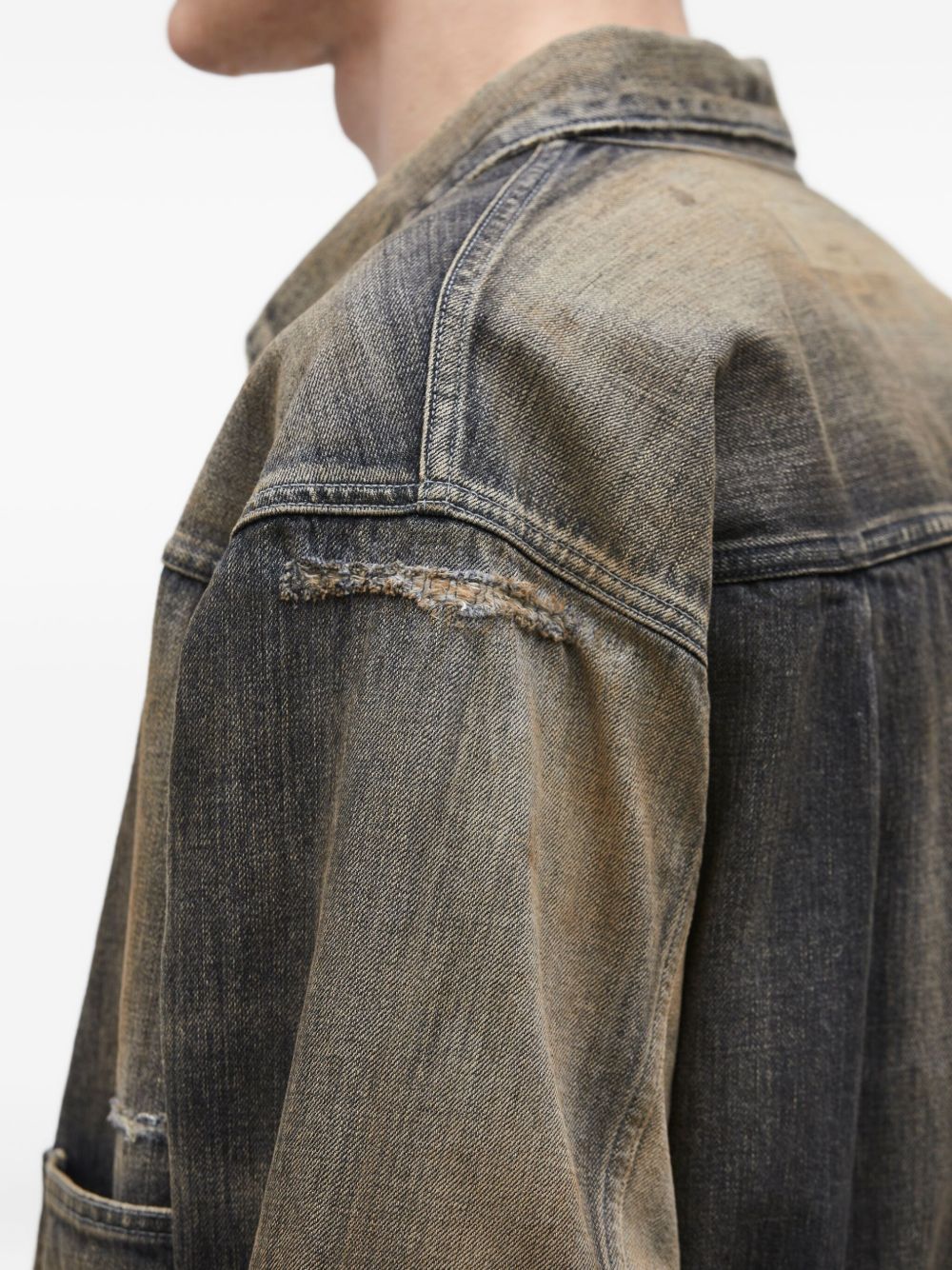 distressed denim jacket