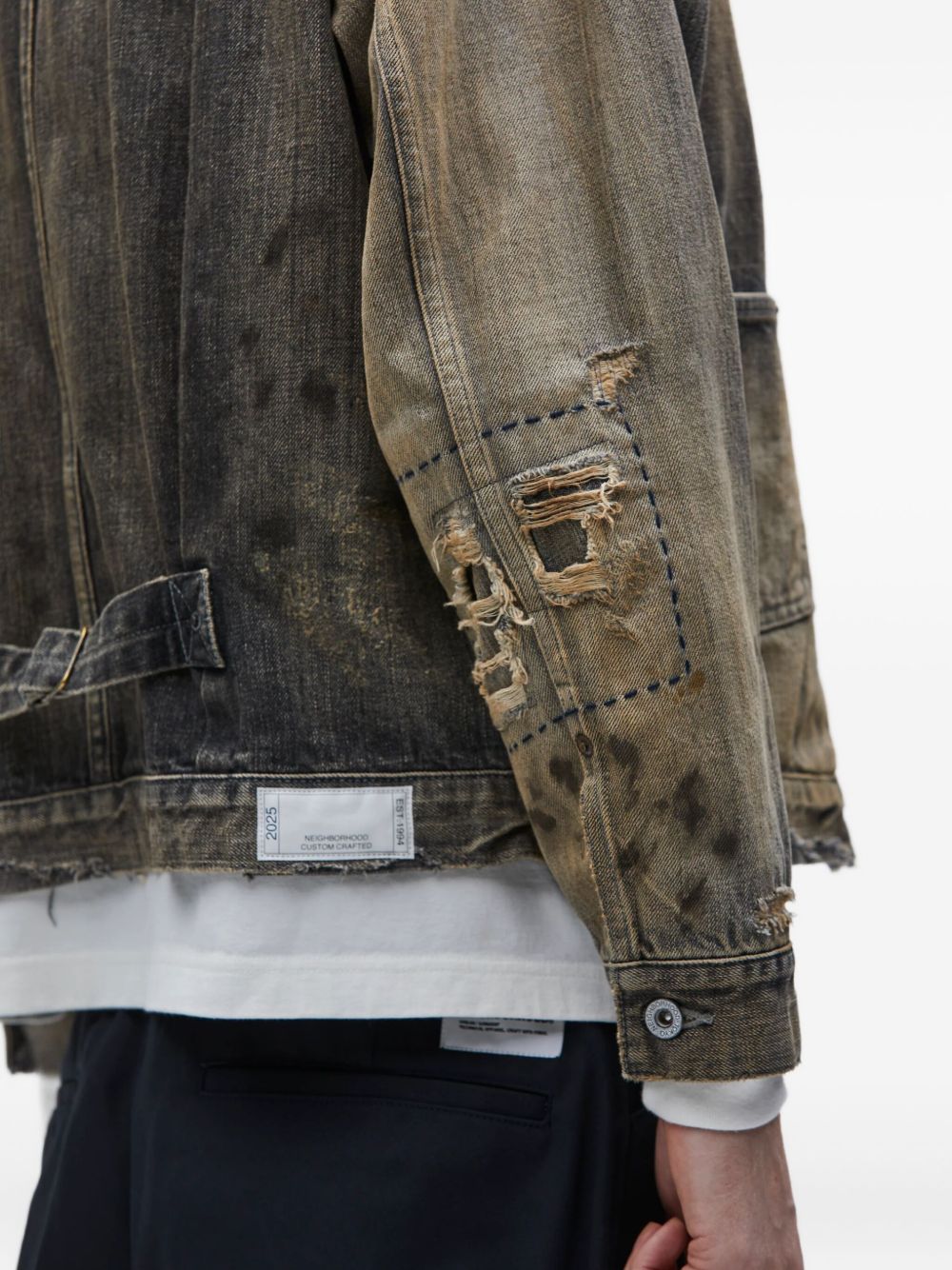 distressed denim jacket