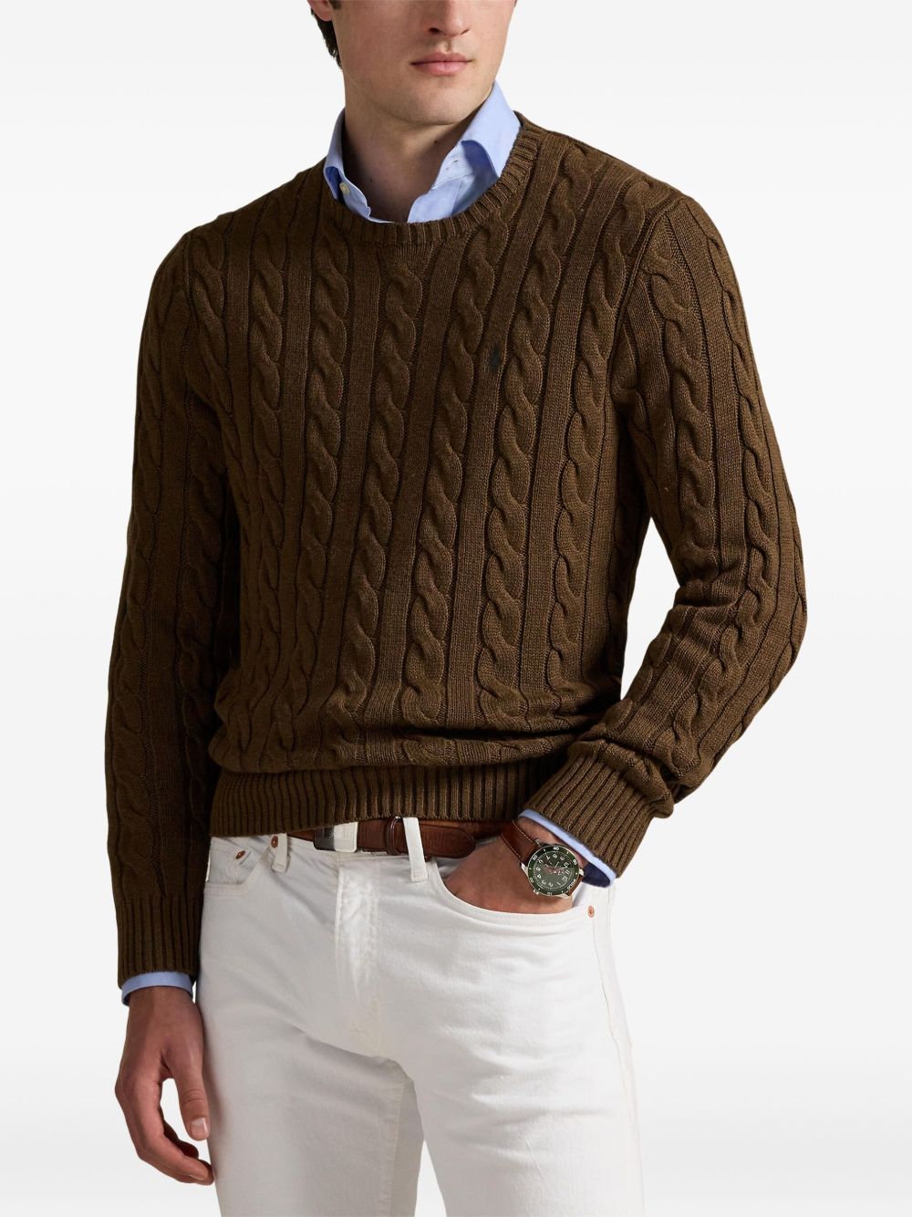 cable-knit sweater