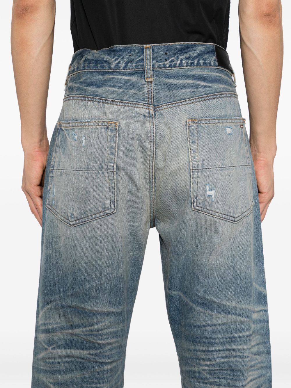 pleated straight jeans