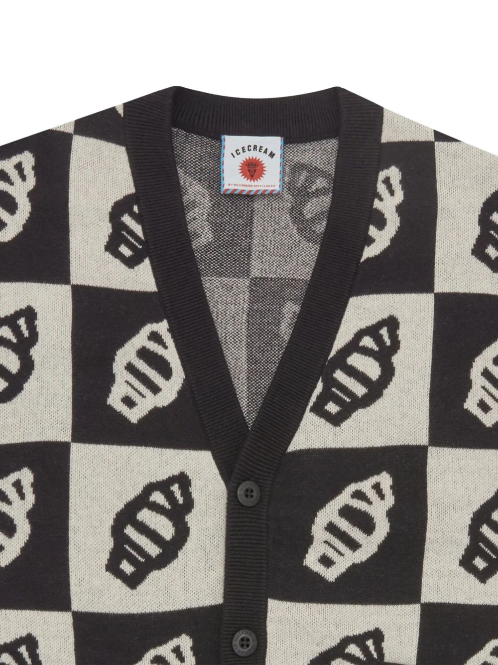 leaf-motif knitted cardigan