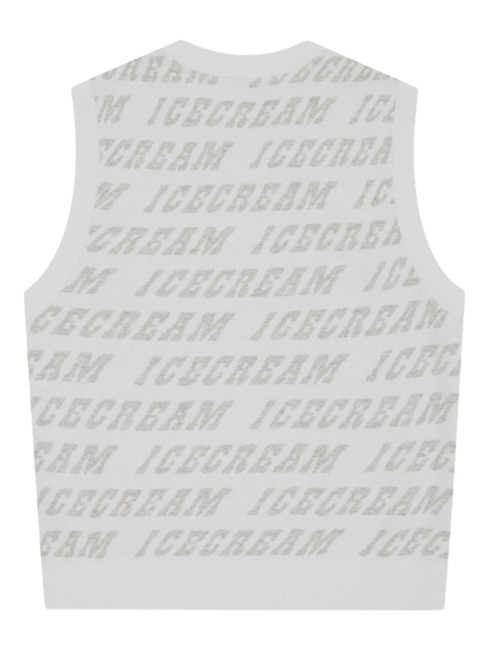 logo-pattern knitted vest