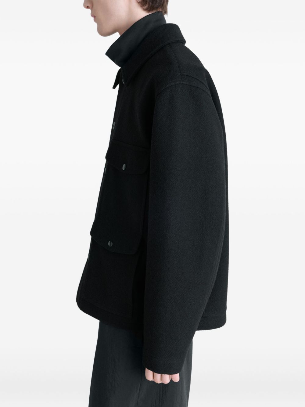 patch-pocket buttoned shirt jacket
