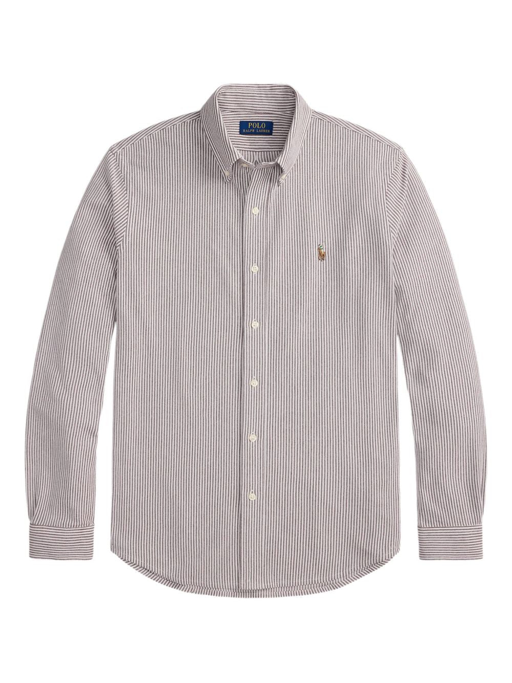 striped button-up shirt