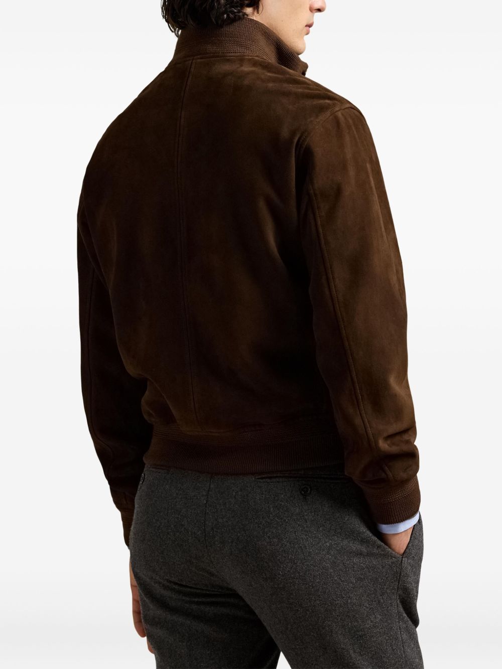 button-up suede jacket