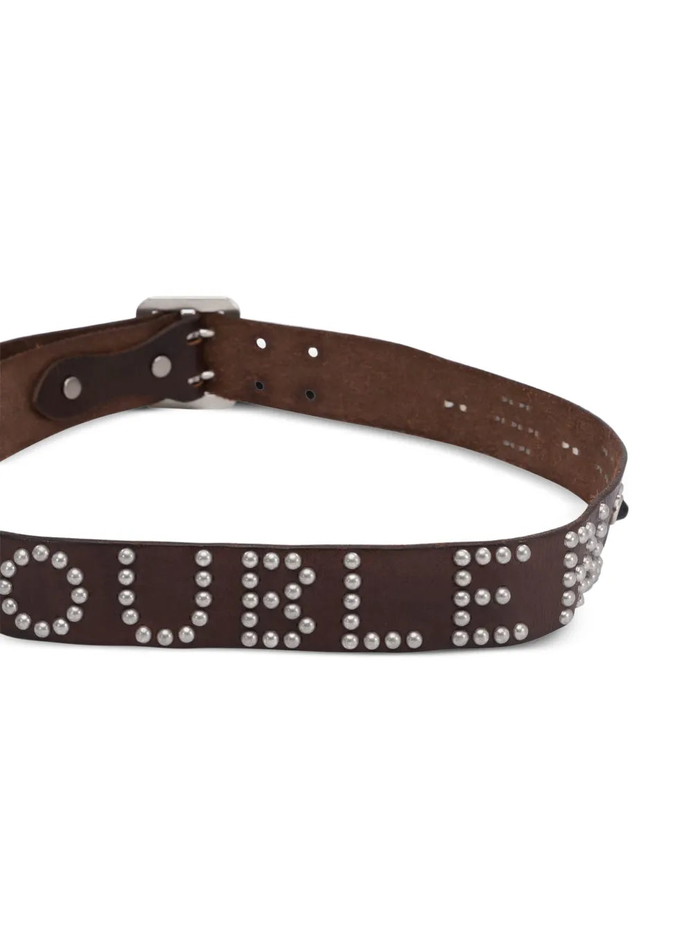studded-logo leather belt