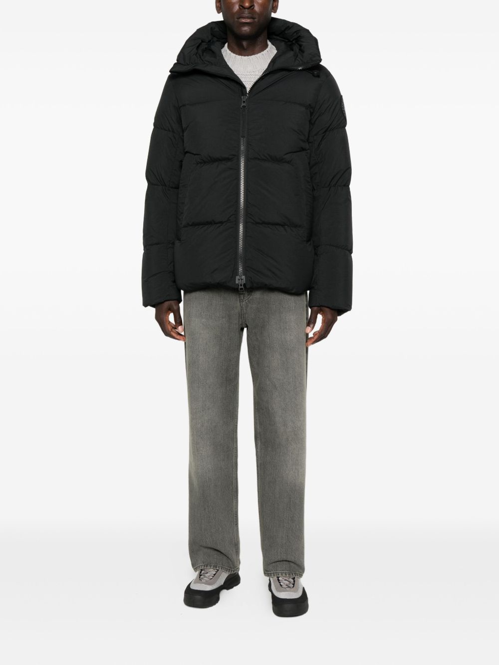 logo-motif puffer jacket