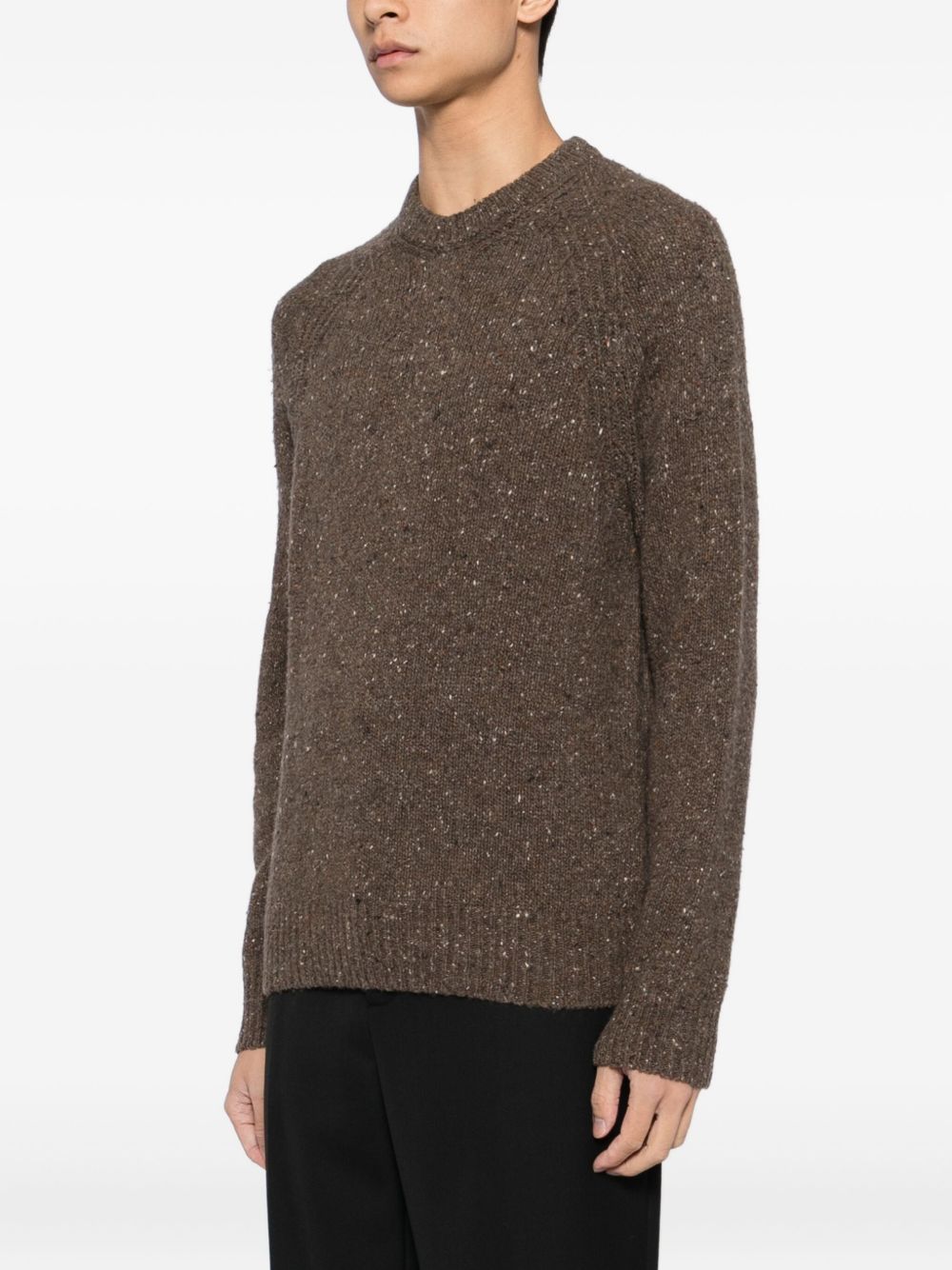 speckled crew-neck sweater