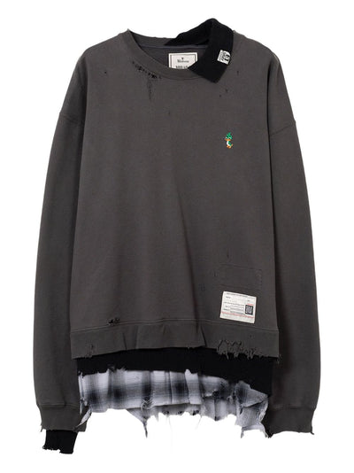 Layered Distressed-Detail Sweatshirt