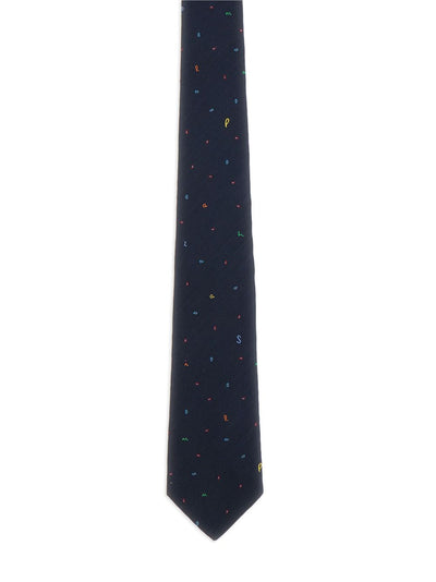 Embroidered Silk Tie