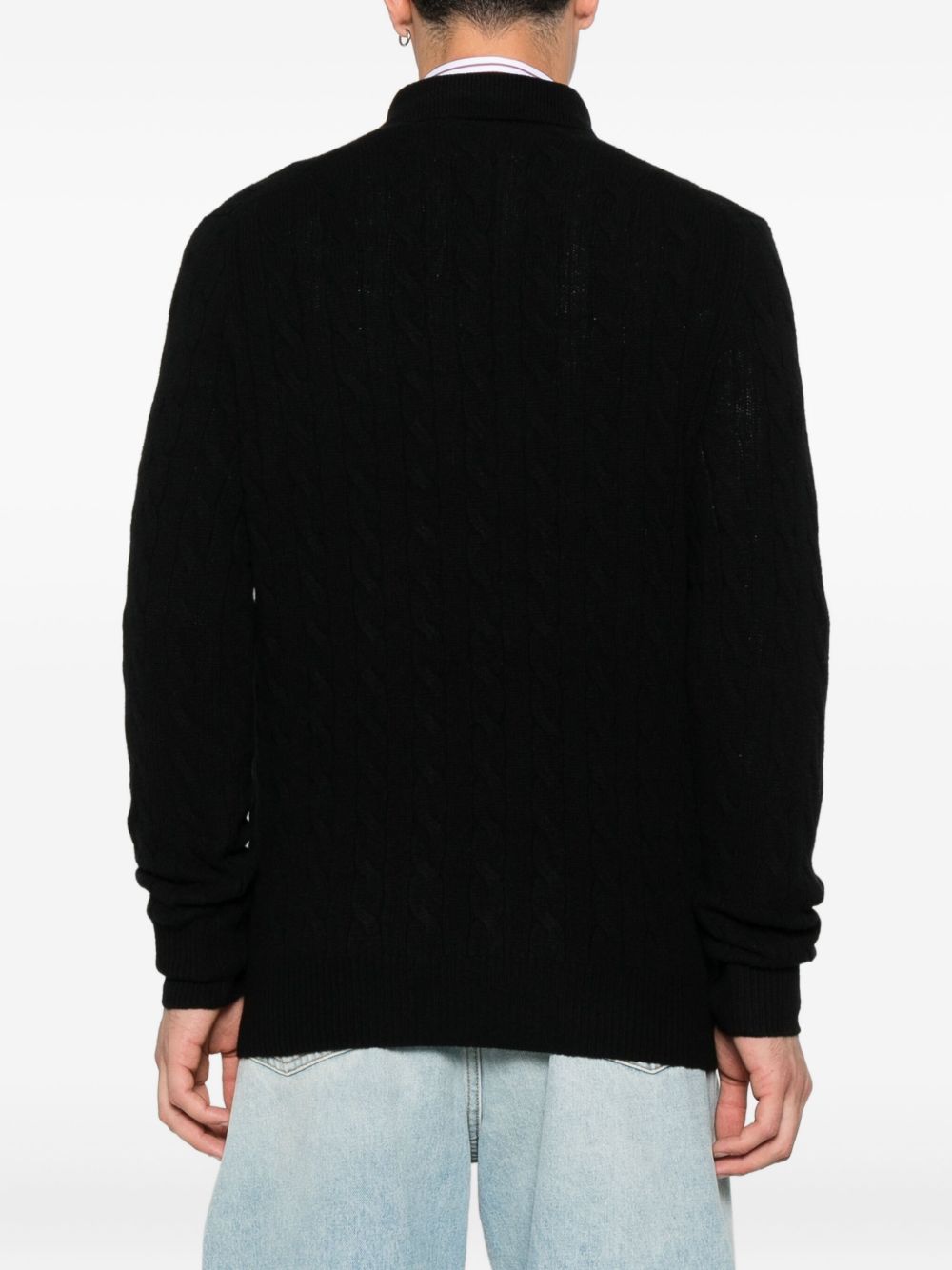 cable-knit sweater