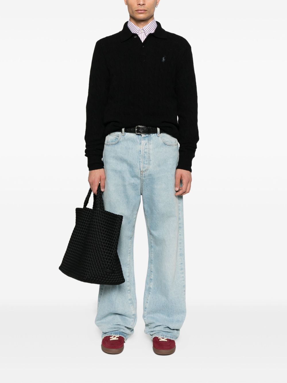 cable-knit sweater