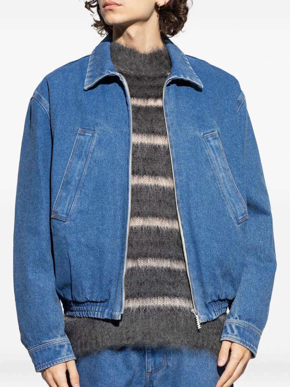 denim logo-print jacket