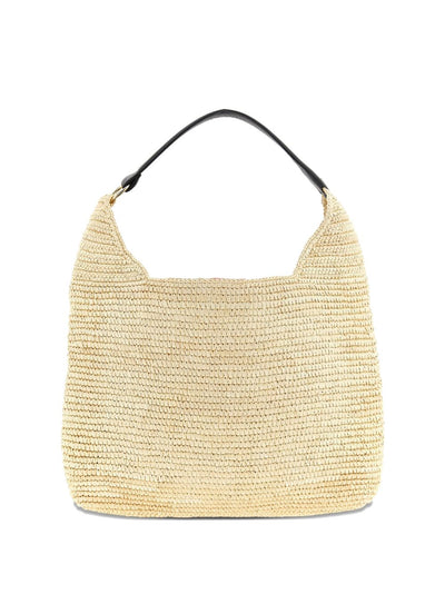 Cristiana Crocheted Leather-Handle Shoulder Bag