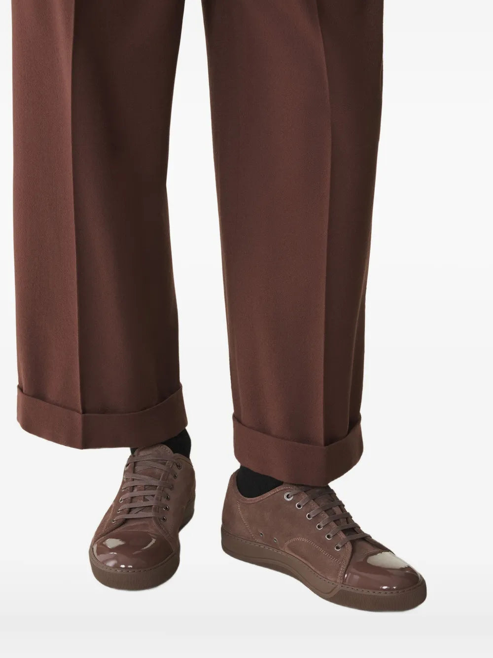 Suede Leather Cap-Toe Sneakers