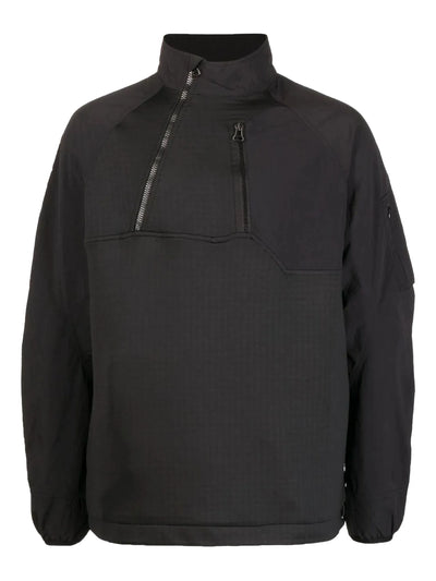 Diagonal-Zip Panelled Sweatshirt