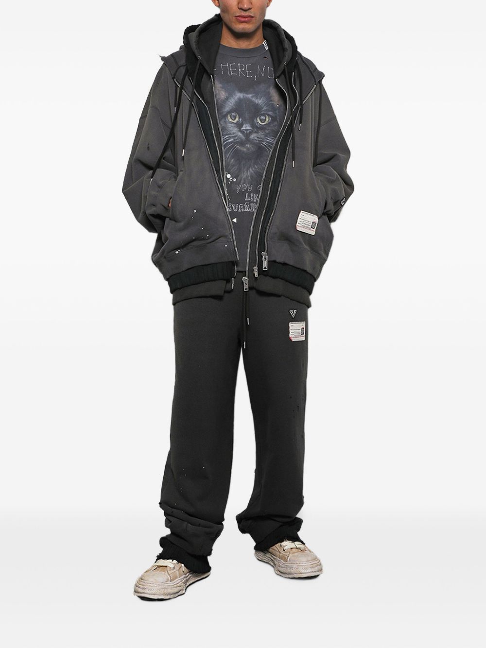distressed track pants
