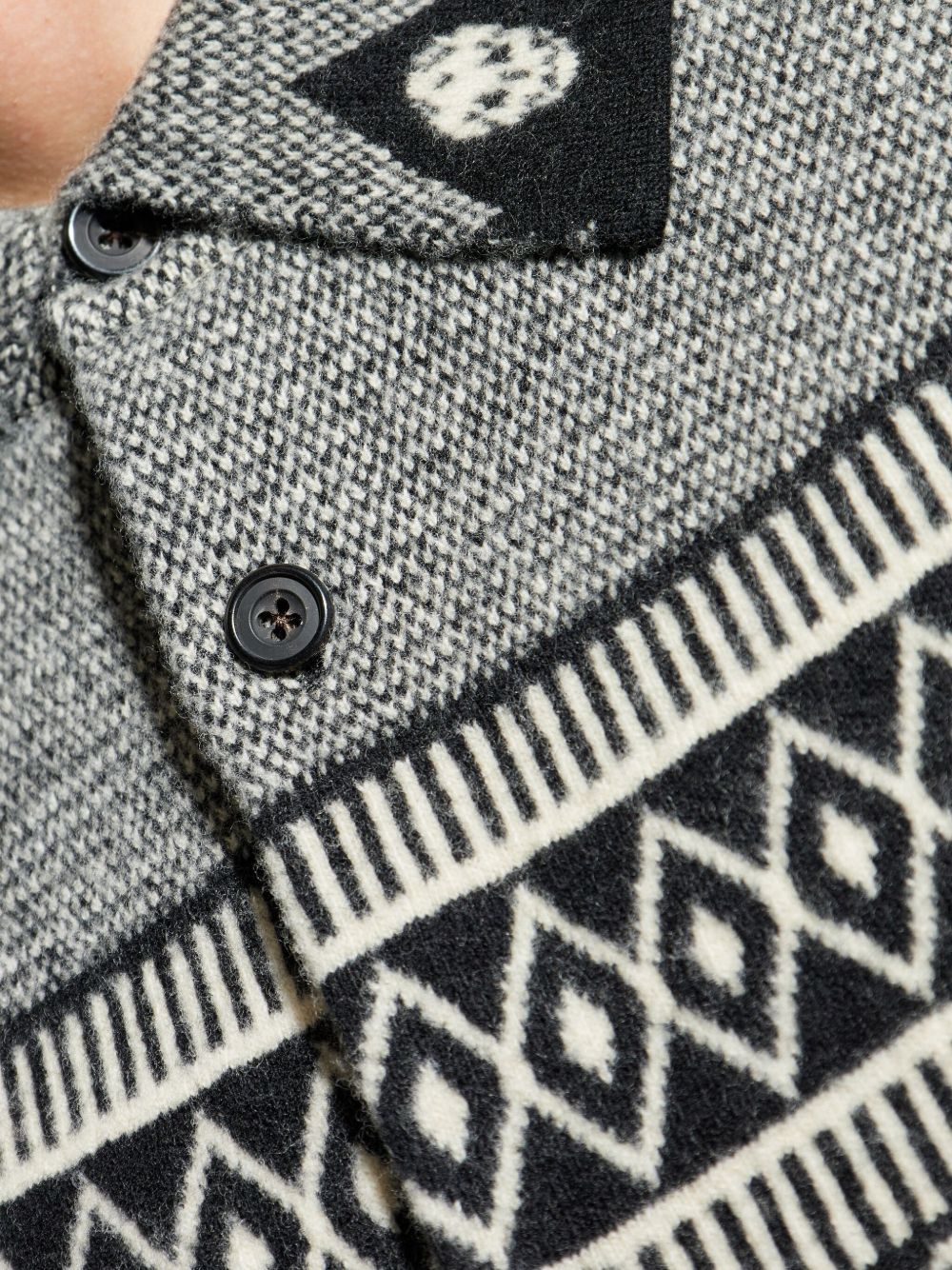 skull-motif wool cardigan