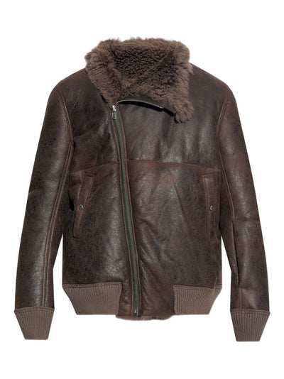 Shearling-Collared Zip-Front Jacket