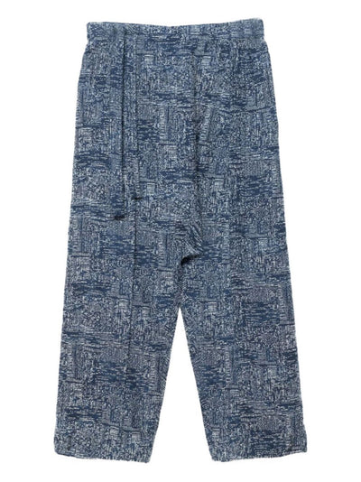 Cotton-Wool Blend Textured Trousers