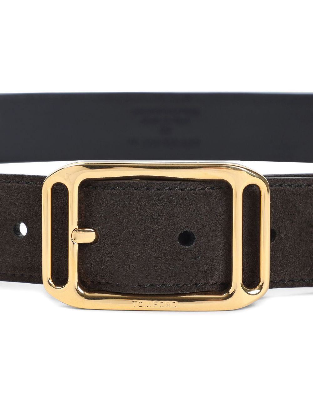 suede leather gold-buckle belt