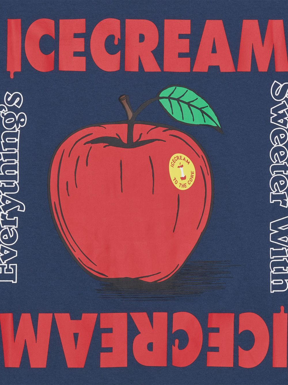 apple-print T-shirt