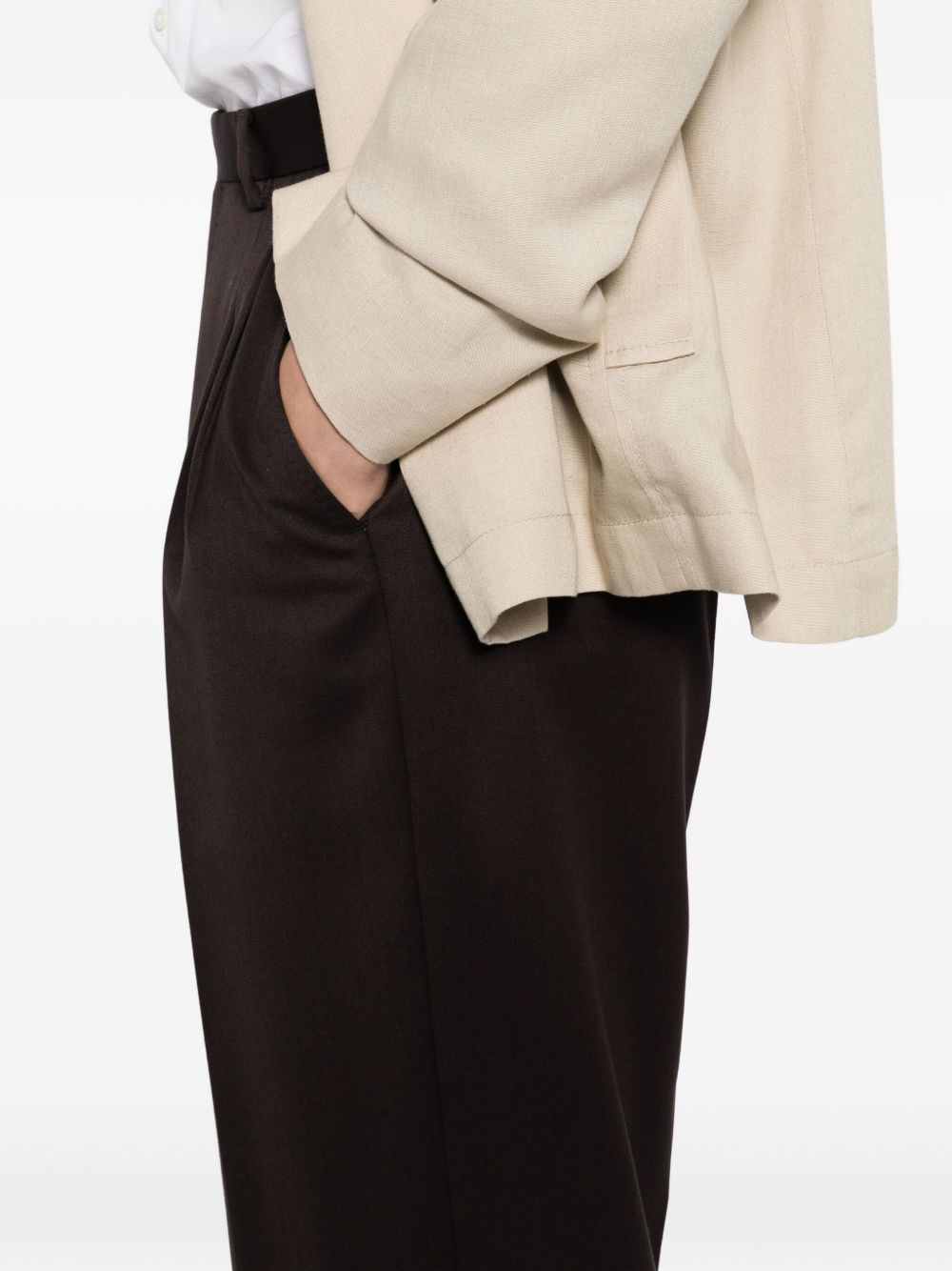 pleated wool trousers