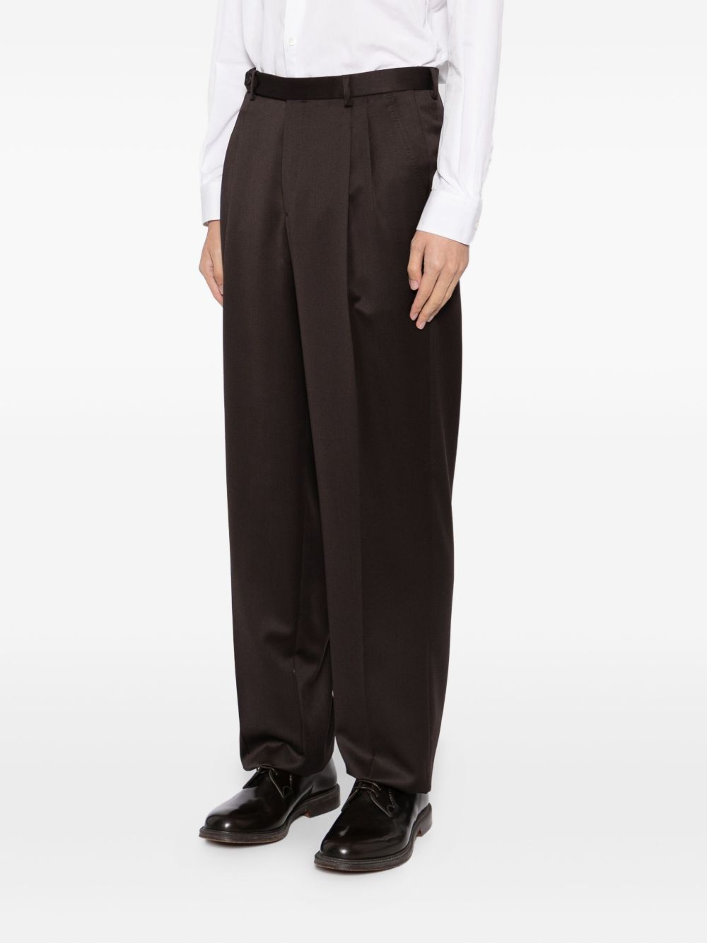 pleated wool trousers