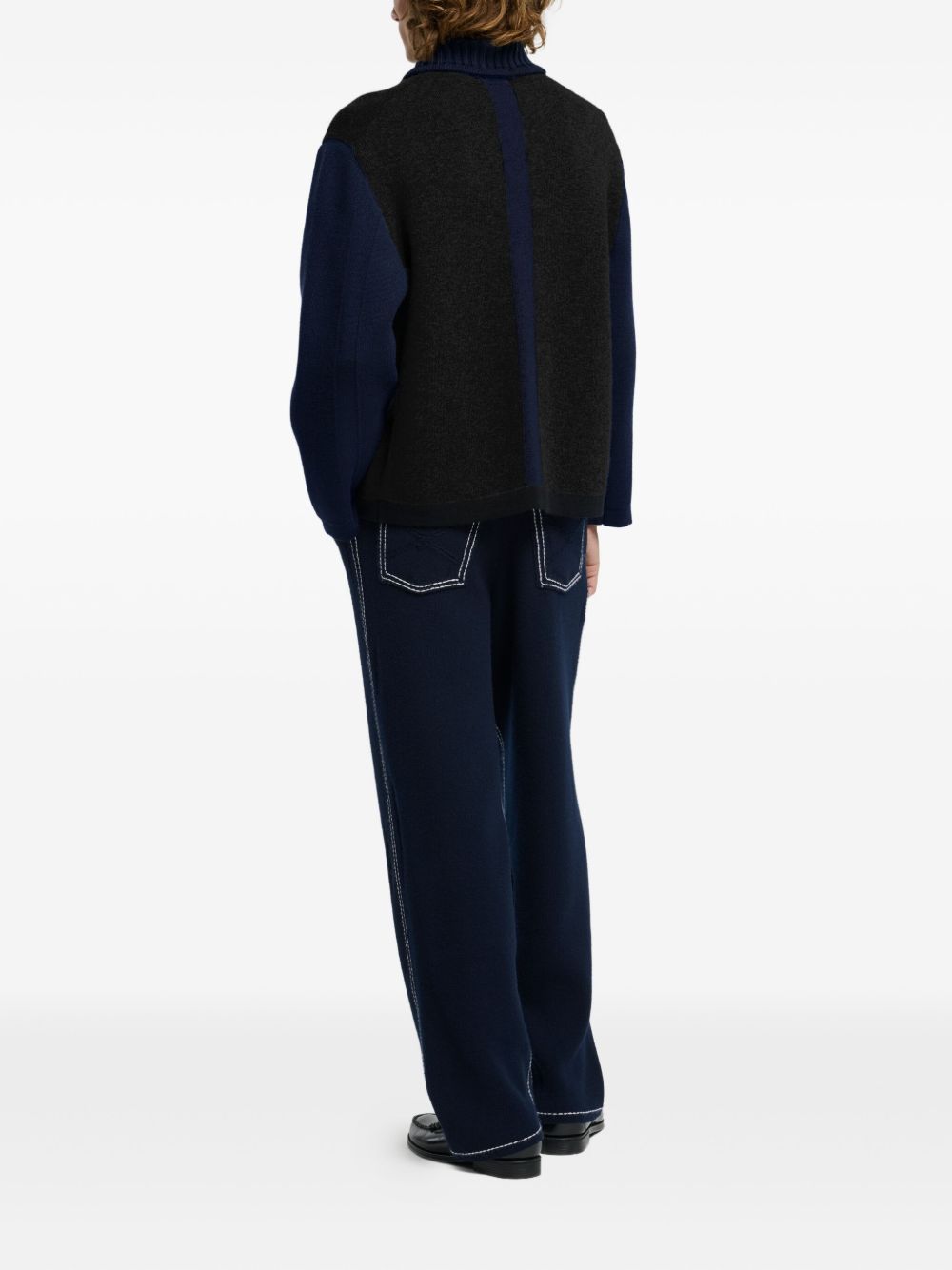 colour-block button cardigan