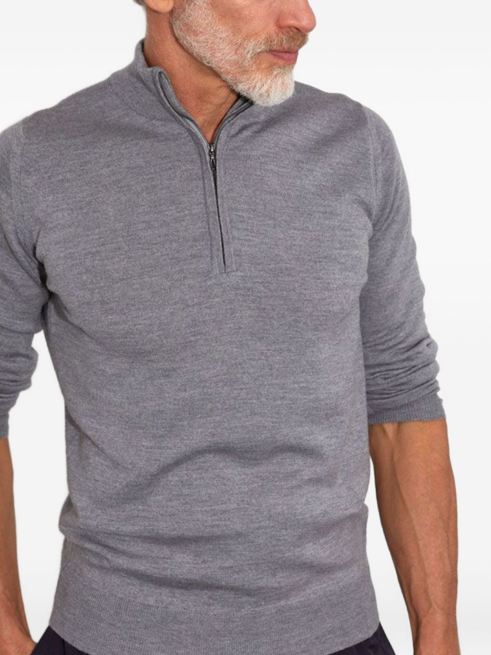 half-zip merino wool sweater
