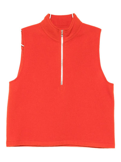 Burnt Orange Half Zip Vest